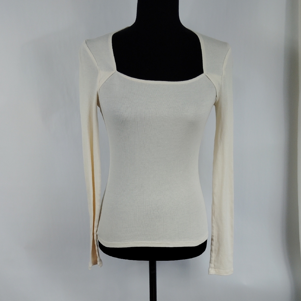 Madewell Angled Neck Long Sleeve Top